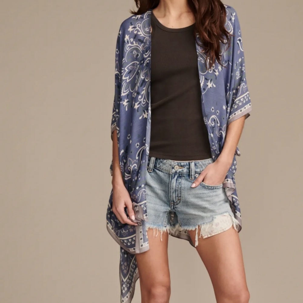 Lucky Brand bandana print shawl/cardigan